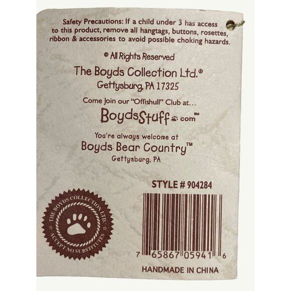 Boyds Pucker Peeker Plush From The Head Bean Collection - Picture 4 of 10